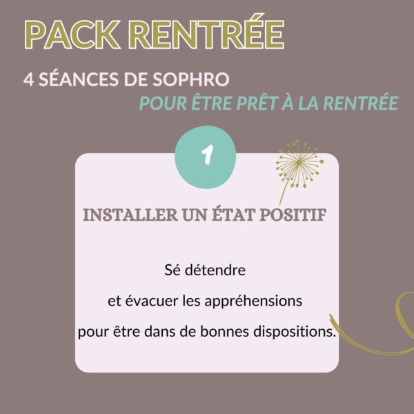 Pack rentrée sophrologie séance 1