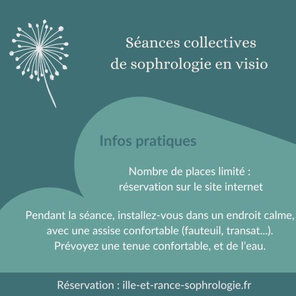 Informations pratiques séances collectives de sophrologie