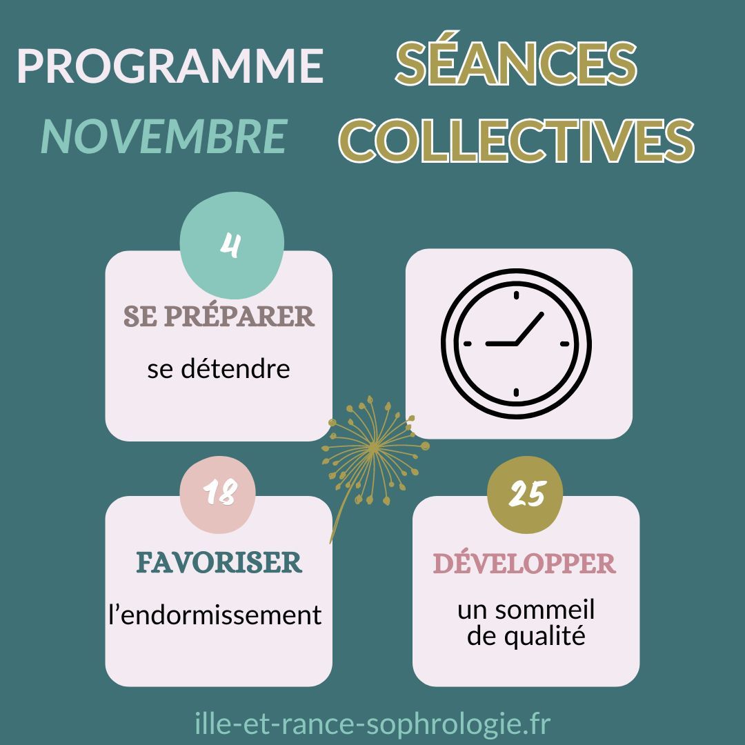 Programme séances collectives de sophrologie en visio novembre 2024 Elodie Roy-Delpierre