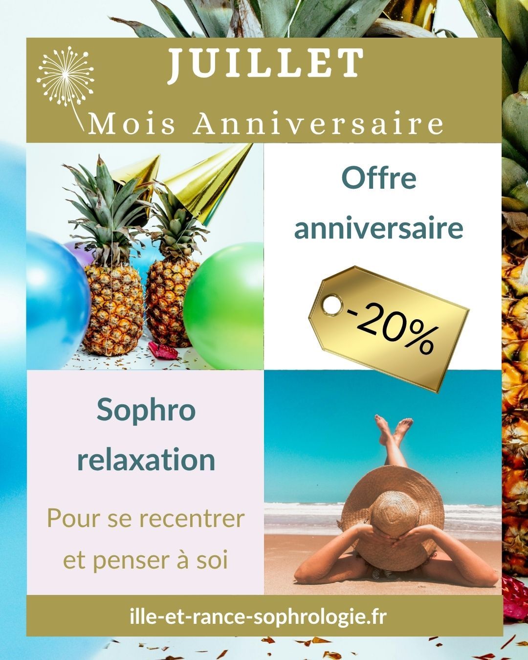 Promo 20% juillet mois anniversaire