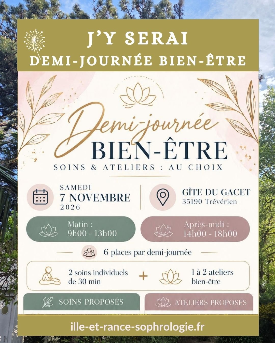 journée bien-être à Tréverien en Bretagne le 7 novembre 2026